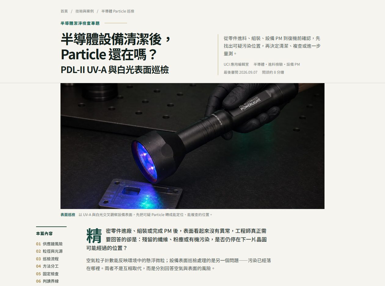 半導體設備清潔後，Particle 還在嗎？文章頁面預覽